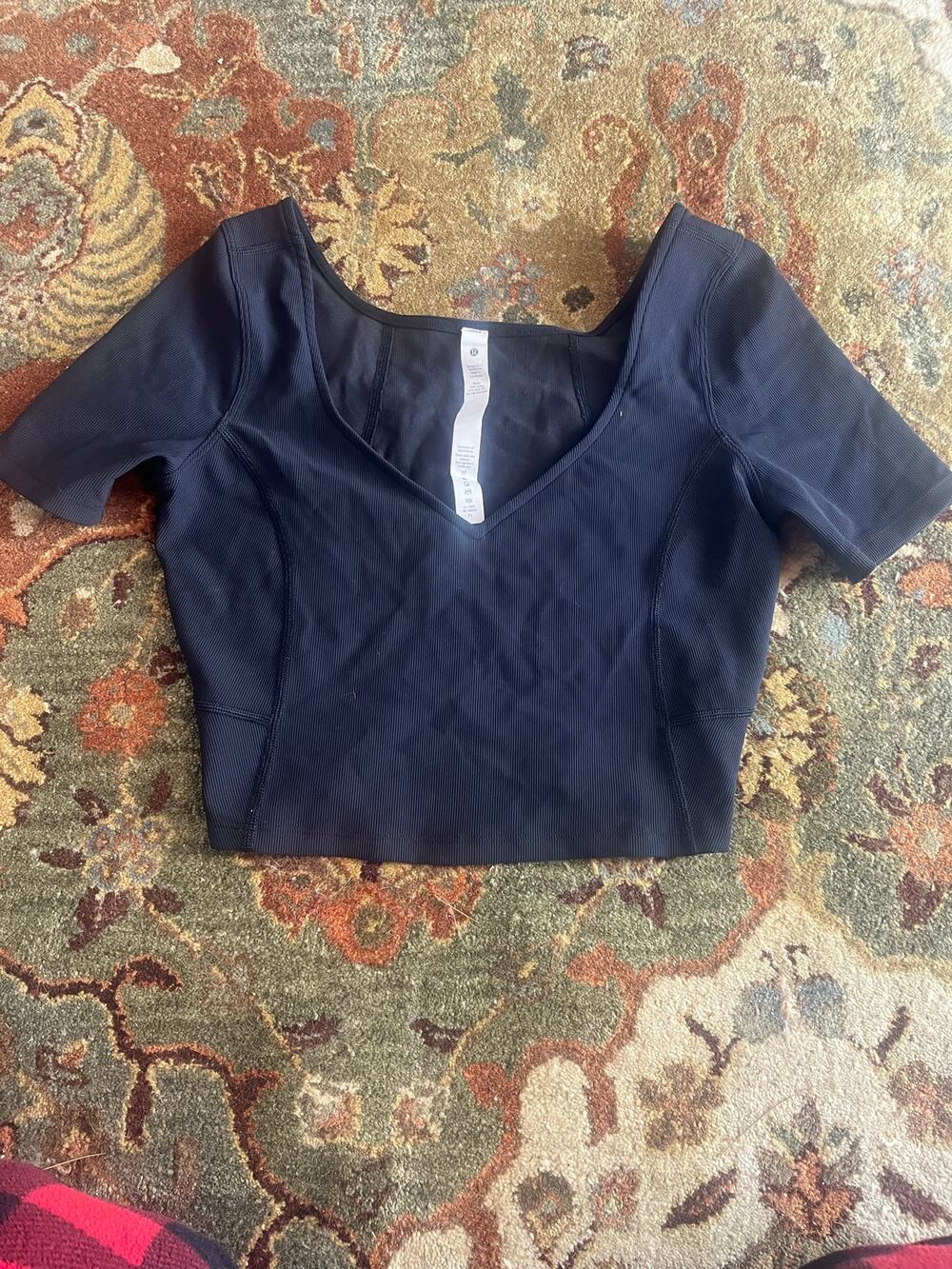 Lululemon Lululemon Ribbed Contoured V-Neck Yoga Short Sleeve Shirt